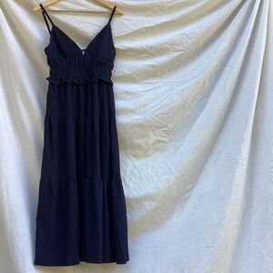 En Saison Navy Blue Tiered Dress Vintage Medium